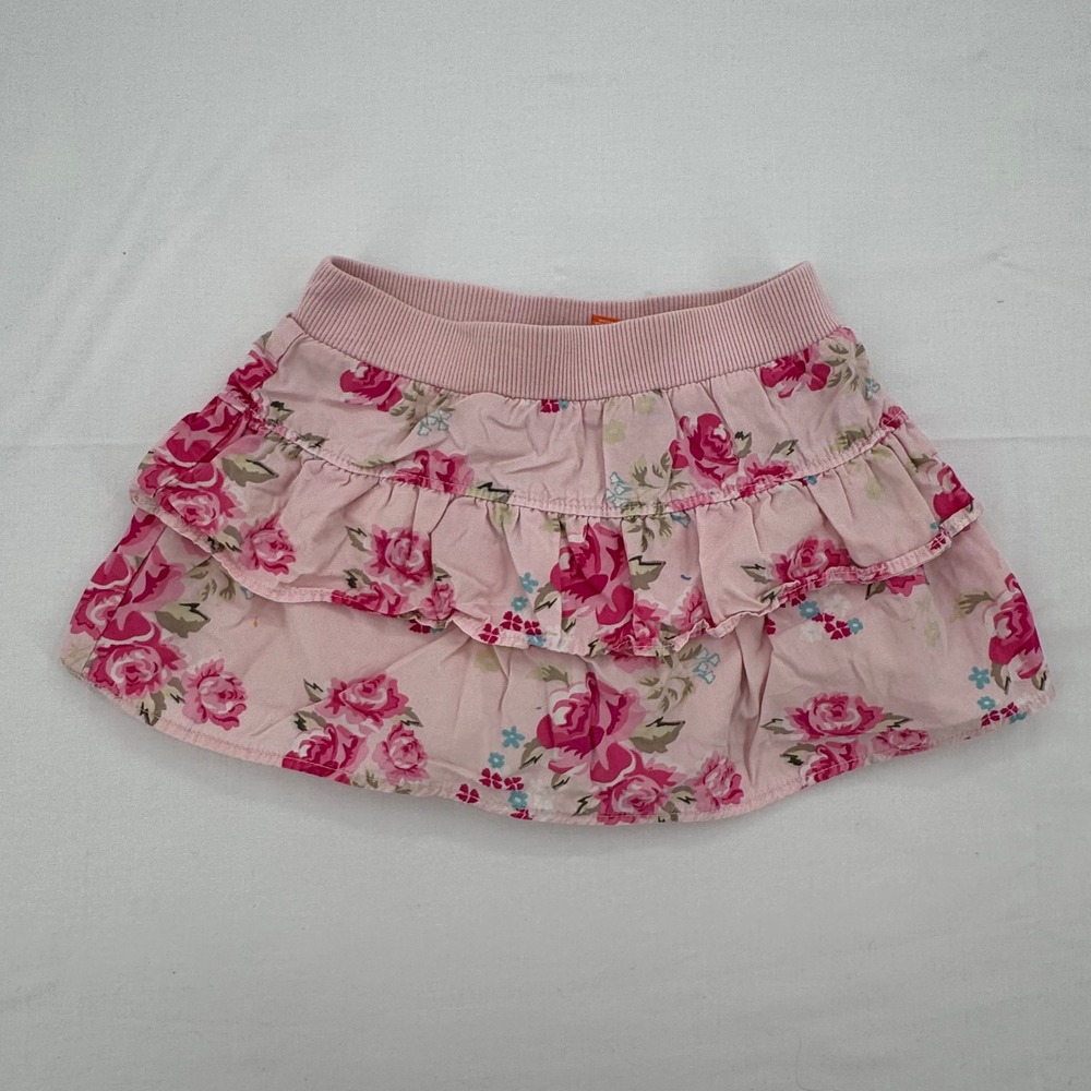 So Jenni Girls Pink Floral Tiered Ruffle Skort Girls Sz 5 Rose Print Skirt 2011